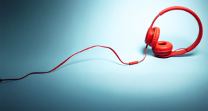 Röda hörlurar