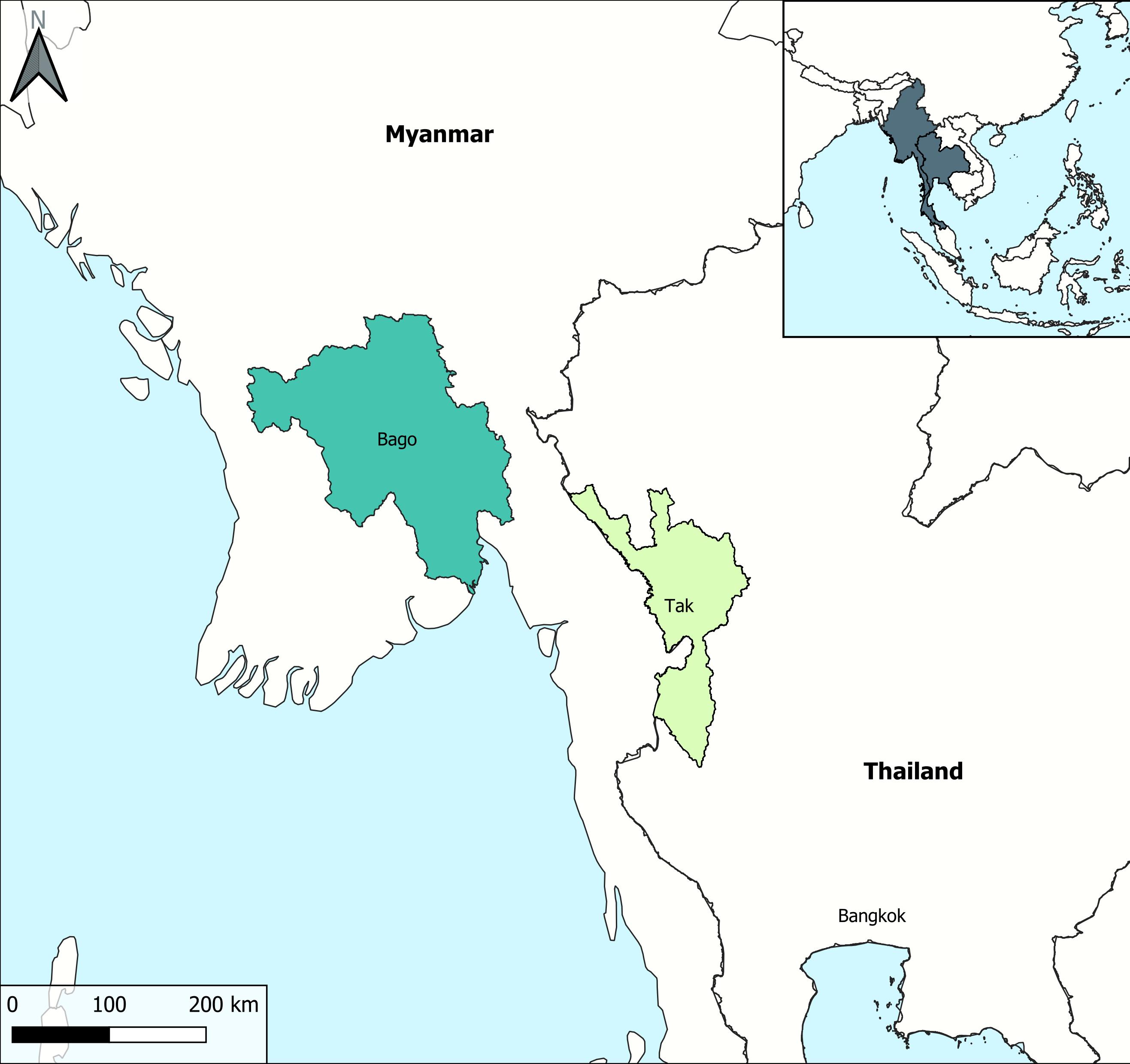Figure 1 shows a map of the region.
